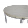 Allure Round White Faux Marble and Metal End Table 5501381
