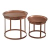 Crest Metal Furniture Set of 2 Copper Finish Iron Side Tables
