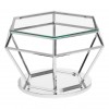 Allure Silver Finish Metal Diamond Design End Table 5502556
