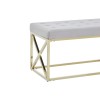 Allure Furniture Mink Velvet and Gold Finish Metal Bench 5502619