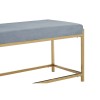 Allure Gold Metal and Powder Blue Velvet Bench 5502621