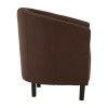 New Foundry Industrial Furniture Dark Brown Leather Effect Tub Chair