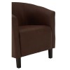 New Foundry Industrial Furniture Dark Brown Leather Effect Tub Chair