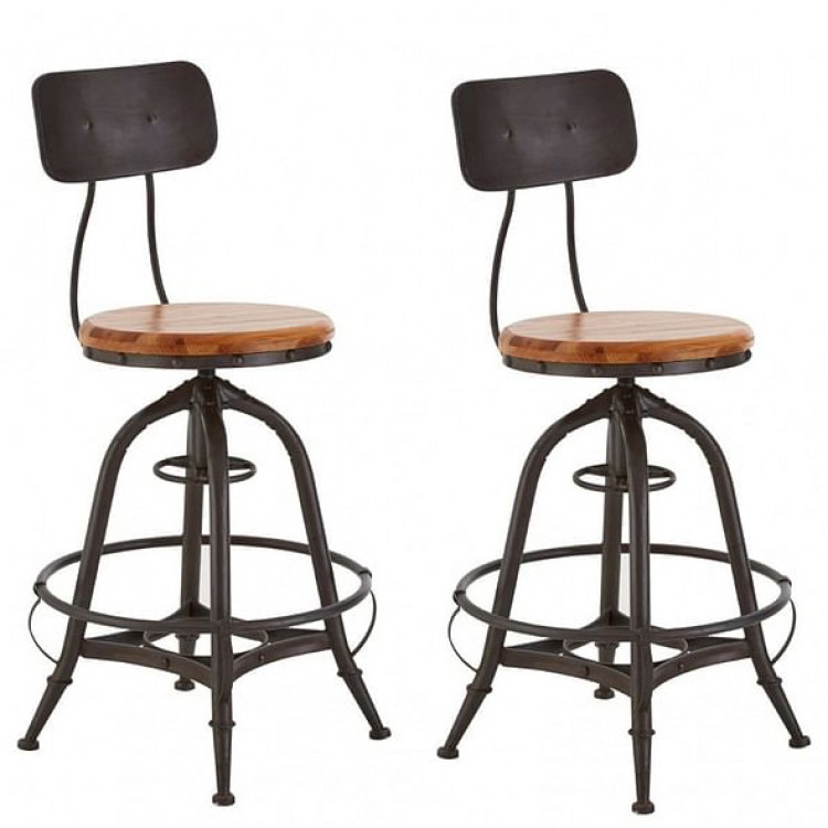 New Foundry Industrial Furniture Adjustable Bar Chair (Pair) 2404931