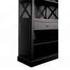 Premier Lyon Furniture 3 Drawer Black Library Bookcase 5501657