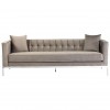 Rena Luxury Grey Velvet Fabric Upholstery 3 Seat Sofa 5501487