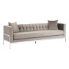 Rena Luxury Grey Velvet Fabric Upholstery 3 Seat Sofa 5501487