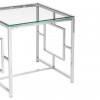 Allure Clear Glass and Silver Stainless Steel Base End Table 5502542