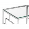 Allure Clear Glass and Silver Stainless Steel Base End Table 5502542