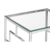 Allure Clear Glass and Silver Stainless Steel Base End Table 5502542