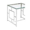 Allure Clear Glass and Silver Stainless Steel Base End Table 5502542