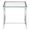 Allure Clear Glass and Silver Stainless Steel Base End Table 5502542