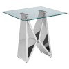 Allure Chromed Metal Wing Base and Clear Glass End Table 5502580