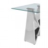 Allure Chromed Metal Wing Base and Clear Glass End Table 5502580
