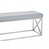 Allure Powder Blue Velvet Tufted and Silver Metal Bench 5502602
