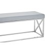 Allure Powder Blue Velvet Tufted and Silver Metal Bench 5502602