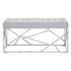 Allure Powder Blue Velvet and Chromed Metal Geometric Bench 5502610