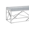 Allure Powder Blue Velvet and Chromed Metal Geometric Bench 5502610