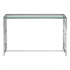 Allure Clear Glass and Silver Finish Metal Base Console Table 5502540