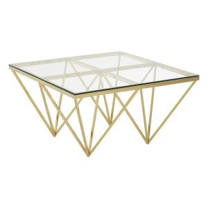 Allure Gold & Clear Glass Spike Coffee Table Premier Housewares Allure Gold & Clear Glass Spike Coffee Table 5502555