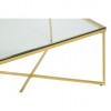Allure Gold Finish Metal Cross Base and Clear Glass End Table 5502572