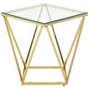Allure Small Gold Finish Metal and Glass Twist End Side Table 5502585