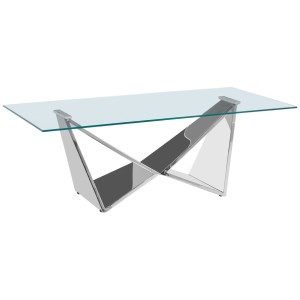 Allure Chrome & Glass Wing Base Coffee Table Premier Housewares Allure Chrome & Glass Wing Base Coffee Table 5502579