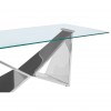 Premier Housewares Allure Chrome & Glass Wing Base Coffee Table 5502579