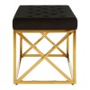Allure Black Velvet Tufted Seat and Gold Finish Stainless Steel Bench 5502617