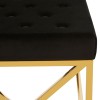 Allure Black Velvet Tufted Seat and Gold Finish Stainless Steel Bench 5502617