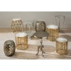 Templar Gold Finish Metal and Polished Marble Round Side Table