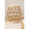 Templar Gold Finish Metal and Polished Marble Round Side Table