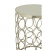 Templar Silver Finish Metal and Polished Marble Round Side Tables