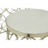 Templar Silver Finish Metal and Polished Marble Round Side Tables