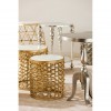 Templar Gold Finish Metal and Polished Marble Round Side Tables