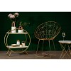 Templar Spider Web Design Gold Finish Iron Chair