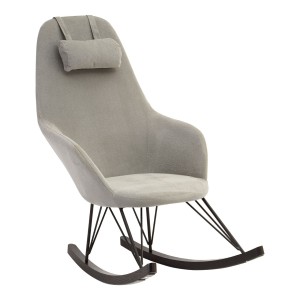 Kolding Grey Fabric and Metal Rocking Chair with Headrest Kolding Grey Fabric and Metal Rocking Chair with Headrest 5501202