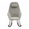 Kolding Grey Fabric and Metal Rocking Chair with Headrest 5501202