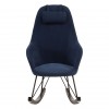 Kolding Blue Fabric and Metal Chair Rocking Chair with Headrest 5501201