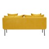 Kolding Yellow Fabric and Black Metal 2 Seater Sofa