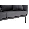 Kolding Grey Fabric and Black Metal 2 Seater Sofa