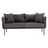 Kolding Grey Fabric and Black Metal 2 Seater Sofa