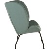 Kolding Green Fabric and Matte Black Metal Wing Back Chair 5502667