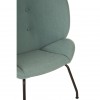 Kolding Green Fabric and Matte Black Metal Wing Back Chair 5502667