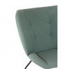 Kolding Green Fabric and Matte Black Metal Wing Back Chair 5502667