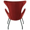 Kolding Red Fabric and Black Metal Wing Back Chair 5502668