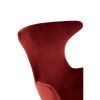 Kolding Red Fabric and Black Metal Wing Back Chair 5502668