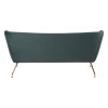 Kolding Green Fabric and Gold Finish Metal 2 Seat Winged Back Sofa