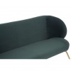 Kolding Green Fabric and Gold Finish Metal 2 Seat Winged Back Sofa