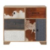 Mallani Bohemian Furniture Mango Wood Leather Tall Sideboard 5502353